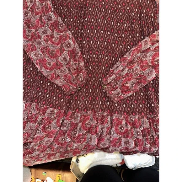 Maeve Floral Tiered Maxi Dress Womens XS Multicolor Romantic Cottagecore Boho - Picture 6 of 9